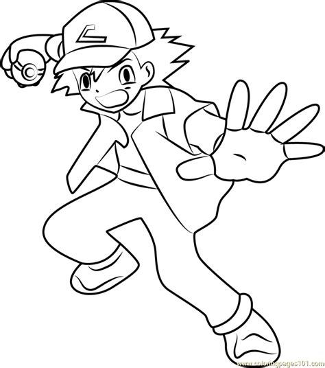 Ash Coloring Page Free Ash Ketchum Coloring Pages