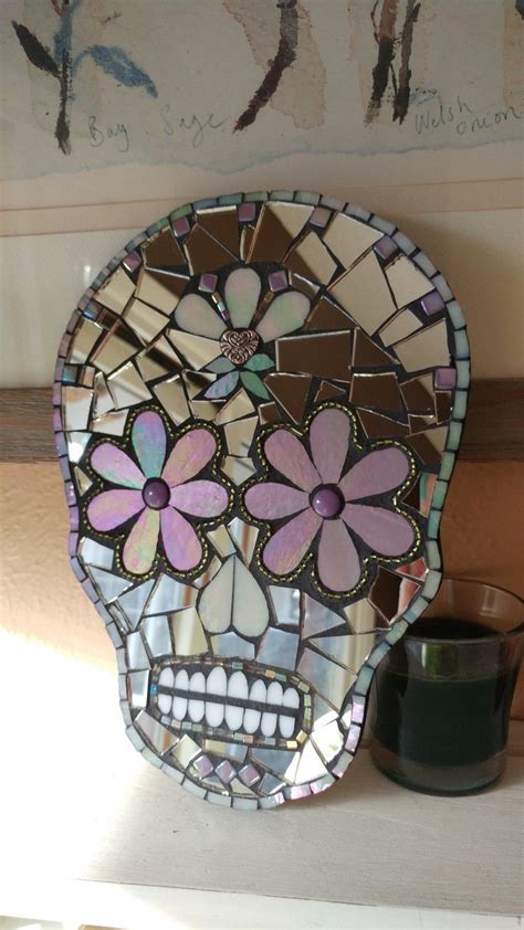 Stain Glass Sugar Skull Mosaic Mosaic Glass Mosaic Mosaic Art