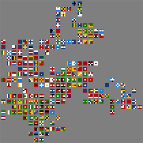 Map of the flags of the world, in 3x3-pixel format; can you identify them all? : r/vexillology