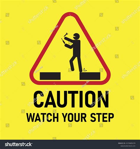 Warning Sign Caution Watch Your Step Stock Vector Royalty Free 2170685279 Shutterstock