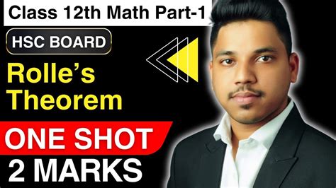 Important Concept Rolle S Theorem Class Th Math Part Hsc Board