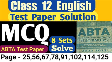 HS ABTA Test Paper 2023 English MCQ Solve Page 25 56 67 78