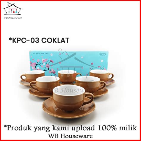 Jual Cangkir Tatak Warna Merah Pasang Cangkir Gelas Kopi Tea Set