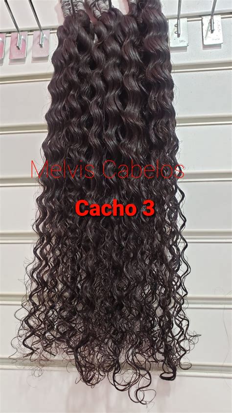 Cabelo Humano Castanho Cacheado Permanentado 60CM Cacho 3 50g