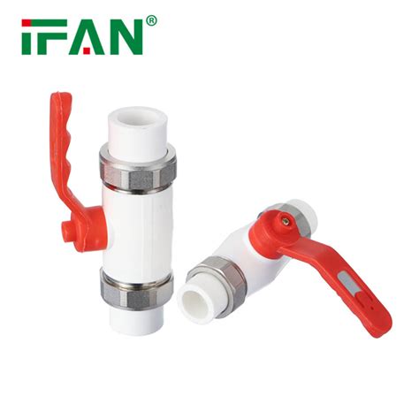 Ifan Factory Wholesale White Ppr Ball Valve Double Brass Union Valve