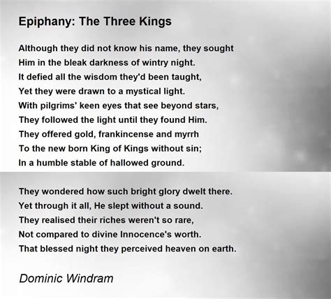 Epiphany The Three Kings Epiphany The Three Kings Poem By Dominic Windram