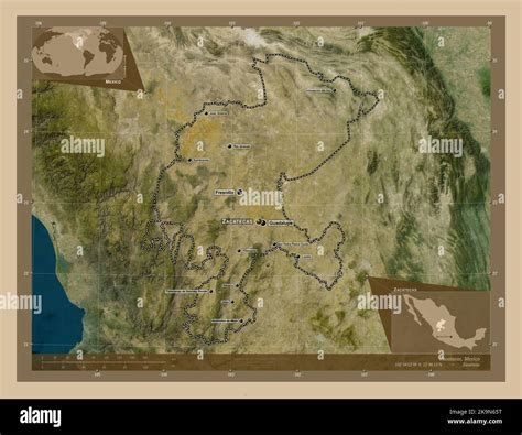 Zacatecas Estado De México Mapa Satelital De Baja Resolución Lugares