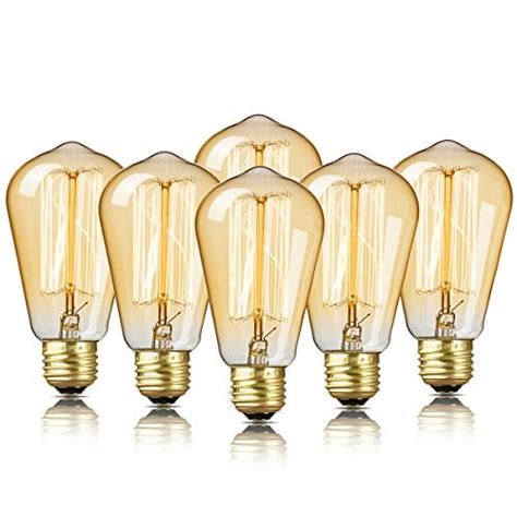 6 Pack Edison Bulb Decorstar Edison Light Bulbs Antique Vintage Light Bulb 60w 2200k Amber