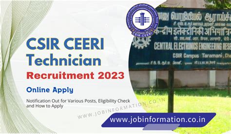 CSIR CEERI Technician Recruitment 2024 PDF Online Apply Notification