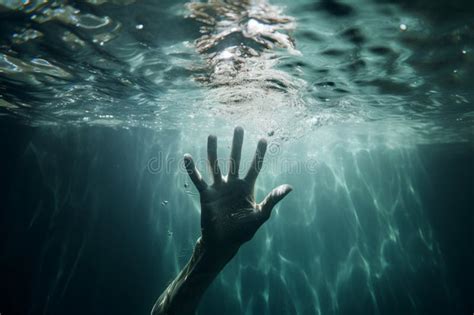 The Hand Of A Drowning Man In The Water A Man S Hand Under Water A