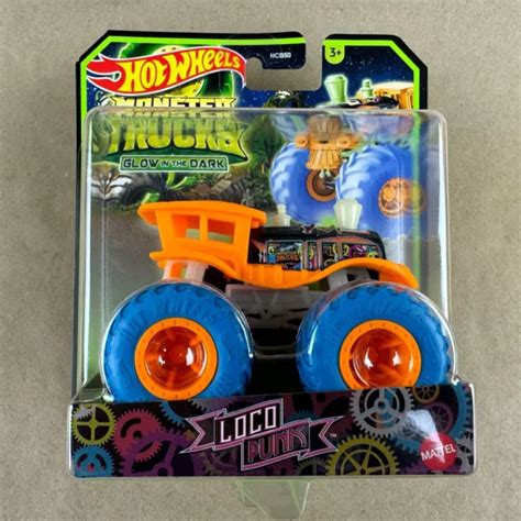 Hot Wheels Monster Trucks Glow In The Dark Loco Punk Orange Deicast Eur Picclick Fr