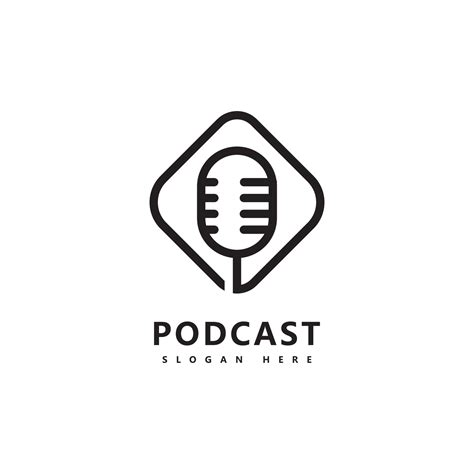 Podcast Logo Icon Design Vector Template Microphone Symbols