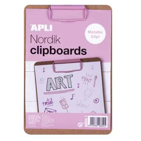 Clipboard Apli Nordik Deska A Drewniany Z Metal Klipsem Pastel