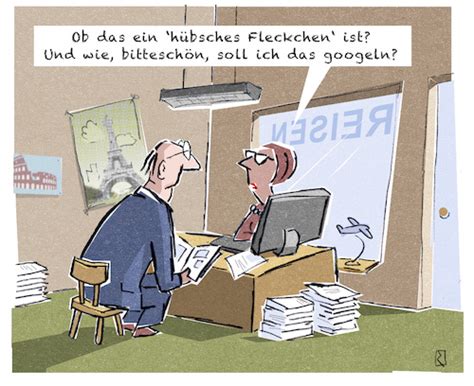 Reisebüro von Jan Rieckhoff Forschung Technik Cartoon TOONPOOL