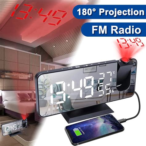 Led Digital Projection Alarm Clock Electronic Alarm Clock With