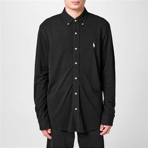 Polo Ralph Lauren Pique Shirt Plain Shirt Long Sleeve House Of Fraser