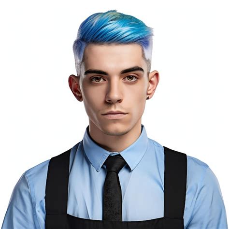 Premium Photo | Portrait of a handsome young man with blue hair and ...