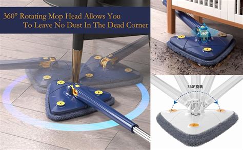 Degree Rotatable Adjustable Triangle Cleaning Mop Multifunctiona