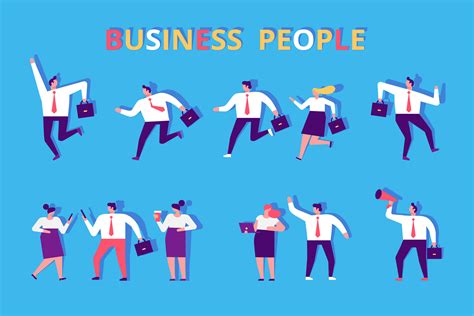 Business People Flat Vector Set By Vectorart Thehungryjpeg