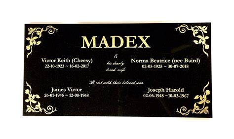 Grave Memorial Plaque Customised Laser Engraved With Your Etsy Australia