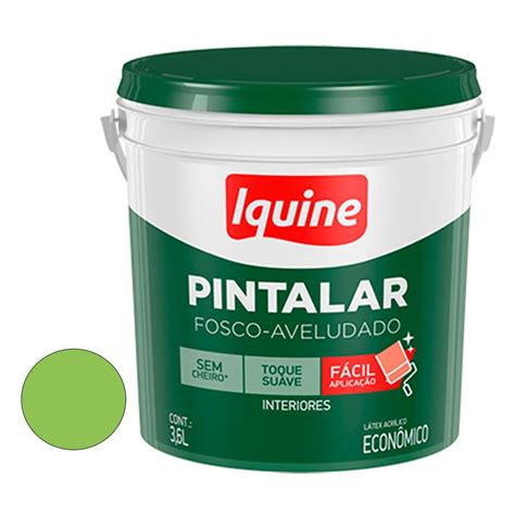 Tinta Vinil Acr Lica Fosca L Pintalar Verde Lim O Iquine Ref