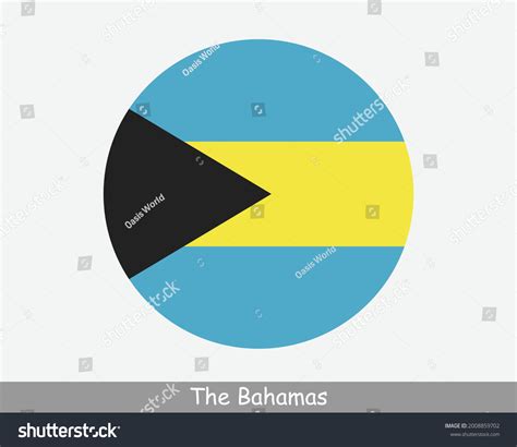 Bahamas Round Circle Flag Bahamian Circular Stock Vector Royalty Free