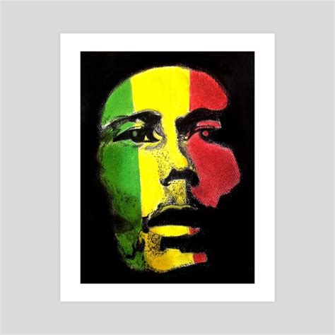 bob marley reggae portrait  art print  kisaakye isaac inprnt
