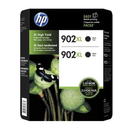 Hp 902xl High Yield Black Original Ink Cartridge 2 Pk Easy Install 825 Page Yield