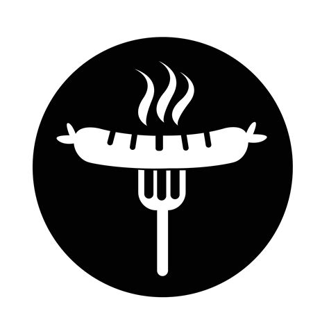 Sausage Grilled With Fork Icon 571723 Vector Art At Vecteezy