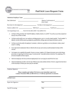 Sick Leave Request - Fill and Sign Printable Template Online