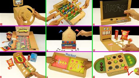 10 Amazing Cardboard Games Compilation | Paper games for kids, Handmade games, Cardboard crafts