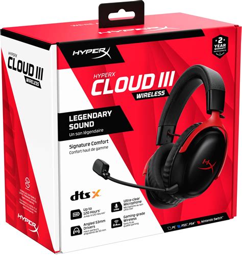 Hyperx Cloud Iii Wireless Gaming Headset For Pc Ps5 Ps4 And Nintendo Switch Blackred 77z46aa