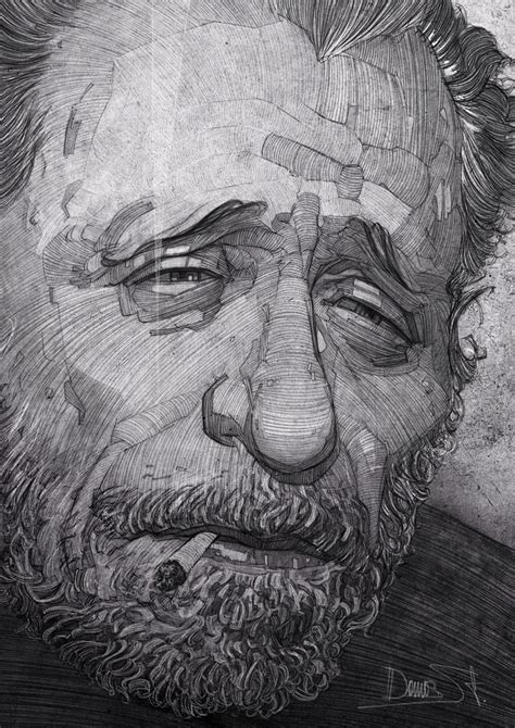 Charles Bukowski illustration portrait on Behance