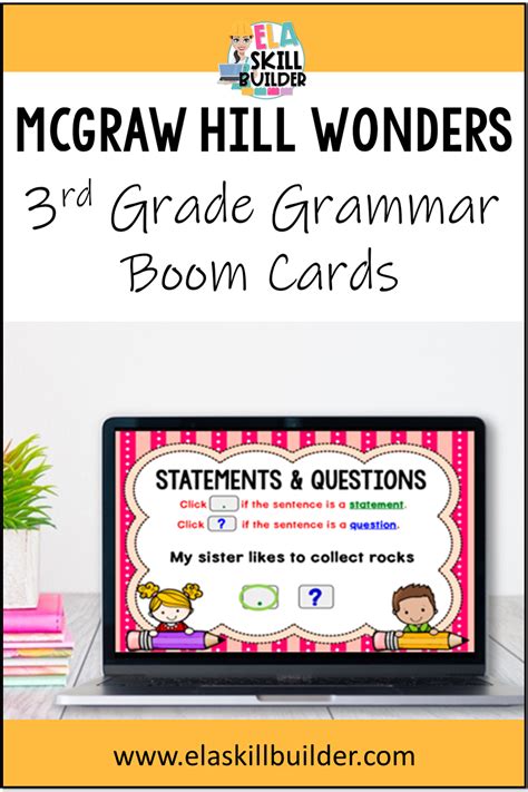 Mcgraw Hill Wonders Rd Grade Grammar Boom Cards Ela Skill Builder