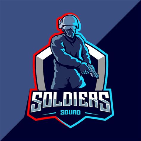 Dise O De Logotipo De Esport De Mascota De Soldado Vector Premium