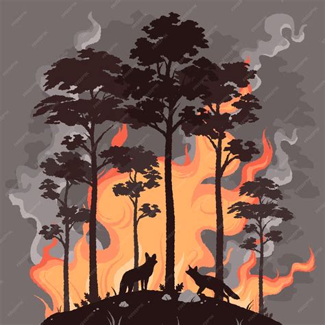 Premium Vector | Hand drawn wildfire illustration