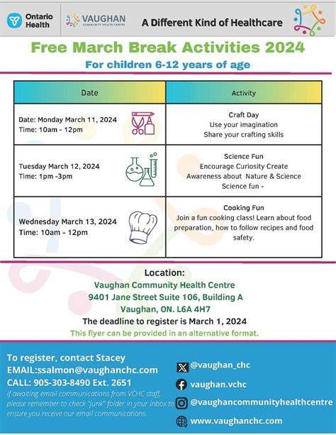 Free March Break Activities – Rosedale Heights Public School