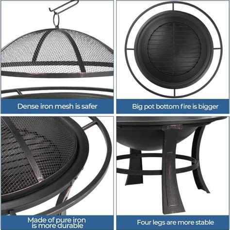 Brasero De Jardin Cm Brasero Exterieur Avec Tisonnier Anti