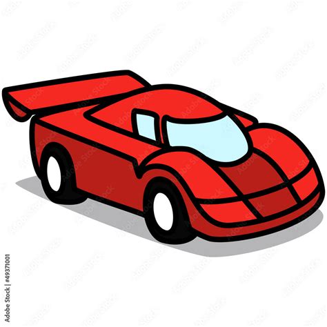 Cartoon Car 49 : Red Racing Car Stock Vector | Adobe Stock