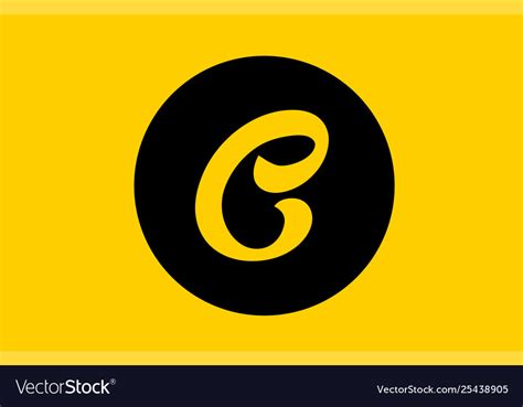 Yellow C Letter Alphabet Logo Icon Design Vector Image