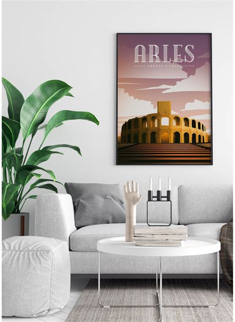 Poster Illustration Des Magnifiques Ar Nes D Arles En Provence Admirez