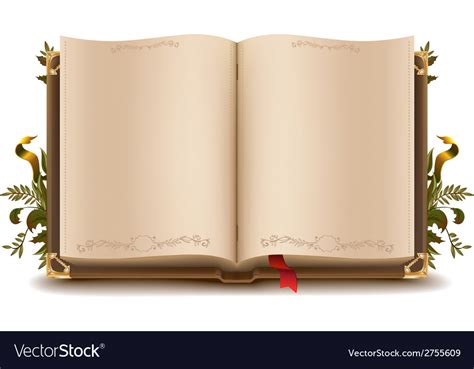 Old open book Royalty Free Vector Image - VectorStock