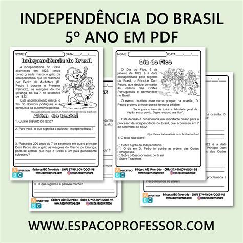 Atividades Sobre A Independência Do Brasil 5º Ano