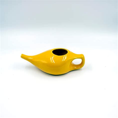 Sarveda Ayurvedic Neti Pot For Nasal Cleansing And Sinus Handcrafted With Ceramic 185ml Yellow