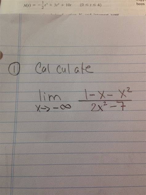 Solved Calculate Lim X Tends To Infinity 1 X X 2 2x 2