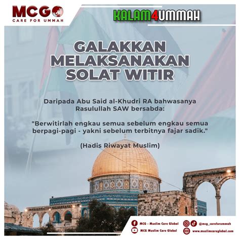 galakkan melaksanakan solat witir amalkan selawat  bersedekah bagi