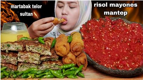 MUKBANG MARTABAK TELUR EXTRA RAWIT SAMBAL COBEK Asmr Mukbang