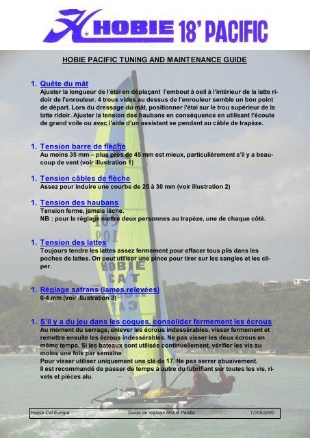 HOBIE PACIFIC TUNING AND MAINTENANCE GUIDE Hobie Cat