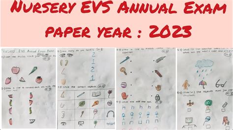 Nursery Evs Annual Exam Paper Nursery Class Teaching Nursery Exam