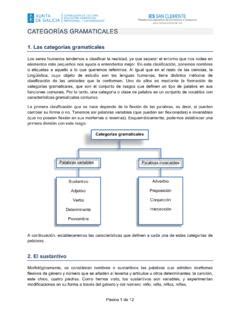 CATEGORÍAS GRAMATICALES Inicio categor 205 as gramaticales inicio